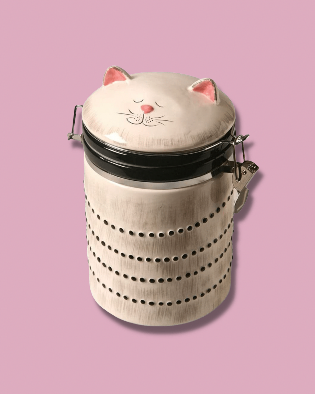 Ceramic cat treat jar